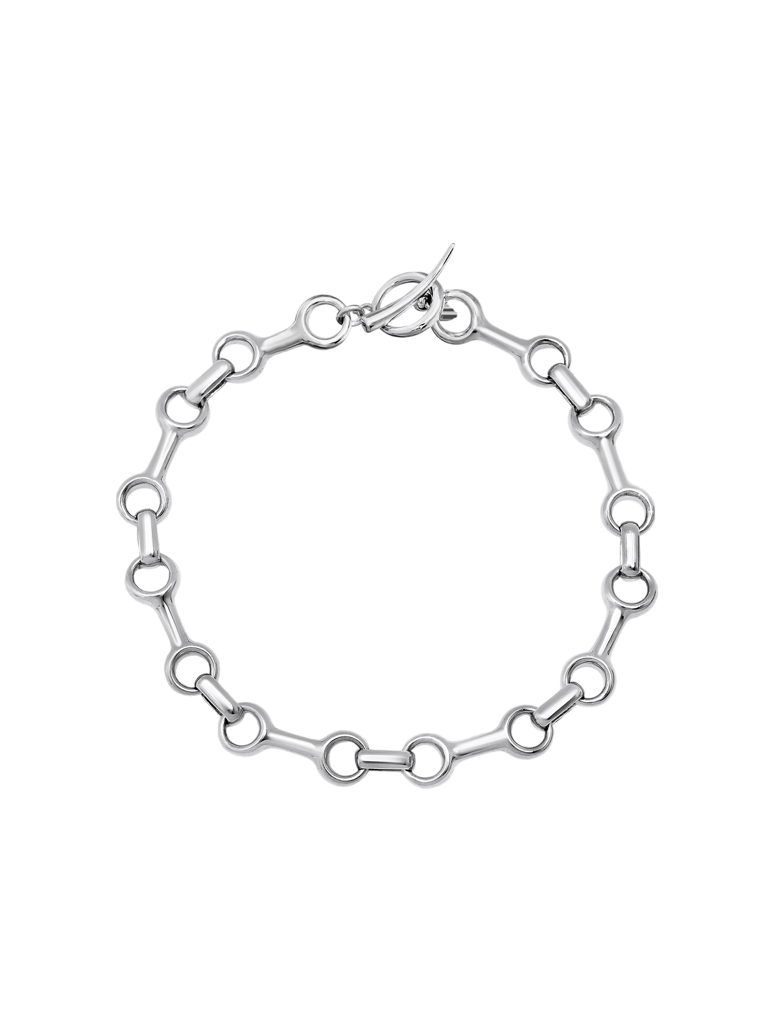 25 mm double beam chain bracelet with tusk clasp sterling silver